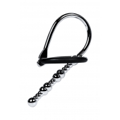 Серебристый уретральный плаг-бусины TOYFA Metal с мягким фиксириющим кольцом - ToyFa - купить с доставкой в Первоуральске