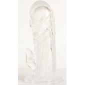 Прозрачная гелевая насадка с клиторальным отростком - 13 см. - Toyfa Basic - в Первоуральске купить с доставкой