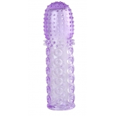 Насадка гелевая фиолетовая с точками, шипами и наплывами - 13,5 см. - Toyfa Basic - в Первоуральске купить с доставкой