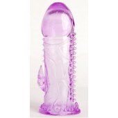 Фиолетовая гелевая насадка с шипами - 13 см. - Toyfa Basic - в Первоуральске купить с доставкой