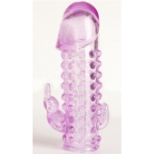 Закрытая фиолетовая насадка с 2 отростками - 13 см. - Toyfa Basic - в Первоуральске купить с доставкой