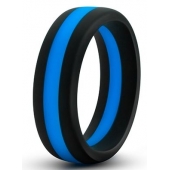 Черно-синее эрекционное кольцо Silicone Go Pro Cock Ring - Blush Novelties - в Первоуральске купить с доставкой