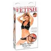 Черный податливый страпон Posable Partner Strap-On - 17,8 см. - Pipedream - купить с доставкой в Первоуральске