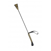 Черно-золотистый стек с хлопушкой из кожи - 62 см. - Sitabella - купить с доставкой в Первоуральске