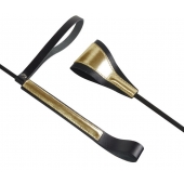 Черно-золотистый стек с хлопушкой из кожи - 62 см. - Sitabella - купить с доставкой в Первоуральске