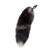 Серебристая металлическая анальная втулка с хвостом чернобурой лисы - размер S - ToyFa - купить с доставкой в Первоуральске