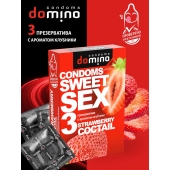 Презервативы для орального секса DOMINO Sweet Sex с ароматом клубничного коктейля  - 3 шт. - Domino - купить с доставкой в Первоуральске