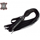 Черная плеть  Ковбой  с ручкой-фаллосом - 55 см. - Sitabella - купить с доставкой в Первоуральске