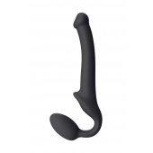 Черный безремневой страпон Silicone Bendable Strap-On S - Strap-on-me - купить с доставкой в Первоуральске