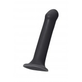 Черный фаллос на присоске Silicone Bendable Dildo L - 19 см. - Strap-on-me - купить с доставкой в Первоуральске