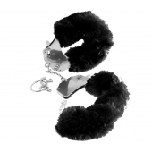 Металлические наручники Furry Love Cuffs с черным мехом - Pipedream - купить с доставкой в Первоуральске