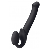 Черный безремневой страпон Silicone Bendable Strap-On M - Strap-on-me - купить с доставкой в Первоуральске