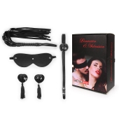 Эротический набор в черном цвете: маска, кляп, пэстисы, плётка - Notabu - купить с доставкой в Первоуральске