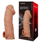 Телесная насадка на фаллос с отверстием для мошонки EXTREME SLEEVE - 17,6 см. - KOKOS - в Первоуральске купить с доставкой