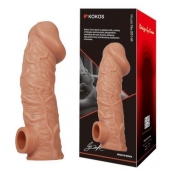 Телесная насадка на фаллос с фиксацией мошонки EXTREME SLEEVE - 15,6 см. - KOKOS - в Первоуральске купить с доставкой