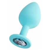 Мятная анальная втулка Brilliant с прозрачным кристаллом - 8 см. - ToyFa - купить с доставкой в Первоуральске