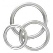 Набор из 3 эрекционных колец под металл Metallic Silicone Cock Ring Set - Orion - в Первоуральске купить с доставкой