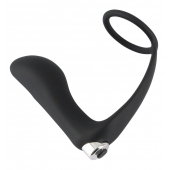 Черное эрекционное кольцо с анальной вибропробкой Vibrating Ring   Plug - Orion - в Первоуральске купить с доставкой