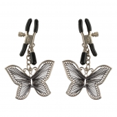 Зажимы на соски с бабочками Butterfly Nipple Clamps - Pipedream - купить с доставкой в Первоуральске