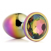 Голографическая анальная втулка с радужным кристаллом - 7,1 см. - Dream Toys - купить с доставкой в Первоуральске