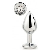 Серебристая анальная втулка с прозрачным кристаллом - 7,1 см. - Dream Toys - купить с доставкой в Первоуральске