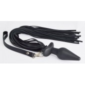 Черная анальная пробка с плетью - Sitabella - купить с доставкой в Первоуральске