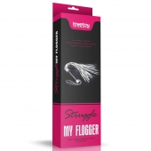 Серебристая плетка Struggle My Flogger с черной ручкой - 45 см. - Lovetoy - купить с доставкой в Первоуральске