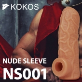 Телесная открытая насадка-реалистик с подхватом мошонки Nude Sleeve M - 12 см. - KOKOS - в Первоуральске купить с доставкой