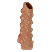 Телесная насадка с бугорками и открытой головкой Nude Sleeve L - 14 см. - KOKOS - в Первоуральске купить с доставкой