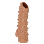 Телесная насадка с шипами и открытой головкой Nude Sleeve M - 12 см. - KOKOS - в Первоуральске купить с доставкой