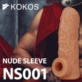 Телесная открытая насадка-реалистик с подхватом мошонки Nude Sleeve S - 10 см. - KOKOS - в Первоуральске купить с доставкой