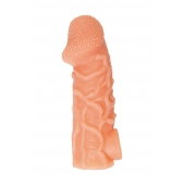 Телесная закрытая насадка с венками Cock Sleeve Size L - 17,6 см. - KOKOS - в Первоуральске купить с доставкой