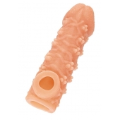 Телесная закрытая насадка с пучками шишечек Cock Sleeve Size S - 13,8 см. - KOKOS - в Первоуральске купить с доставкой