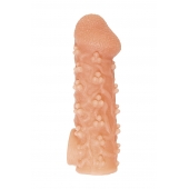Телесная закрытая насадка с пучками шишечек Cock Sleeve Size M - 15,6 см. - KOKOS - в Первоуральске купить с доставкой