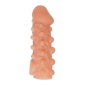 Телесная закрытая насадка с шариками Cock Sleeve Size M - 15,6 см. - KOKOS - в Первоуральске купить с доставкой