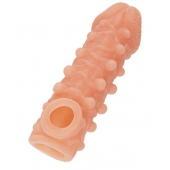 Телесная закрытая насадка с шариками Cock Sleeve Size M - 15,6 см. - KOKOS - в Первоуральске купить с доставкой