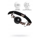 Черный кляп-шар на леопардовых ремешках Anonymo - ToyFa - купить с доставкой в Первоуральске Черный кляп-шар на леопардовых ремешках Anonymo - ToyFa - купить с доставкой в Первоуральске