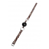 Черный кляп-шар на леопардовых ремешках Anonymo - ToyFa - купить с доставкой в Первоуральске Черный кляп-шар на леопардовых ремешках Anonymo - ToyFa - купить с доставкой в Первоуральске