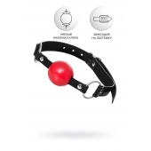 Красный кляп-шар на черных ремешках Anonymo - ToyFa - купить с доставкой в Первоуральске Красный кляп-шар на черных ремешках Anonymo - ToyFa - купить с доставкой в Первоуральске