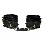 Черные наручники из эко-кожи - БДСМ Арсенал - купить с доставкой в Первоуральске