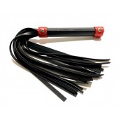 Черно-красная плеть из эко-кожи - 42 см. - БДСМ Арсенал - купить с доставкой в Первоуральске