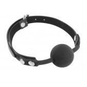 Черный силиконовый кляп-шарик на ремешках - Fetish Tentation - купить с доставкой в Первоуральске
