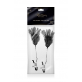 Зажимы для сосков с черными перьями Sweet Caress Feather Nipple Clumps - Sweet Caress - купить с доставкой в Первоуральске