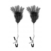 Зажимы для сосков с черными перьями Sweet Caress Feather Nipple Clumps - Sweet Caress - купить с доставкой в Первоуральске