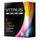 Цветные ароматизированные презервативы VITALIS PREMIUM color   flavor - 3 шт. - Vitalis - купить с доставкой в Первоуральске