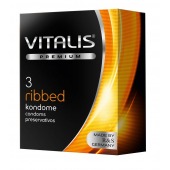 Ребристые презервативы VITALIS PREMIUM ribbed - 3 шт. - Vitalis - купить с доставкой в Первоуральске