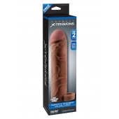 Коричневая насадка с кольцом Perfect 2 Extension with Ball Strap - 19 см. - Pipedream - в Первоуральске купить с доставкой