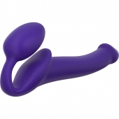 Фиолетовый безремневой страпон Silicone Bendable Strap-On - size S - Strap-on-me - купить с доставкой в Первоуральске