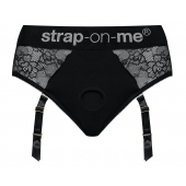 Черные трусики для насадок Diva Lingerie Harness - size S - Strap-on-me - купить с доставкой в Первоуральске