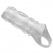 Насадка на пенис с кольцом для мошонки Clear Sensations Enhancer Sex Sleeve - 11,5 см. - XR Brands - в Первоуральске купить с доставкой